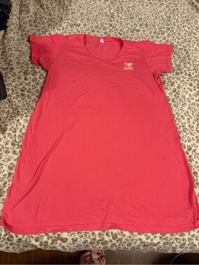 The Salty Dog Cafe 100% Cotton Large/XL Pink V neck T Shirt Dress Nightgown